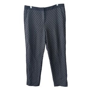 Halogen Pants 12 Black Checkered Quinn Fit Career Dress Work Office Trousers